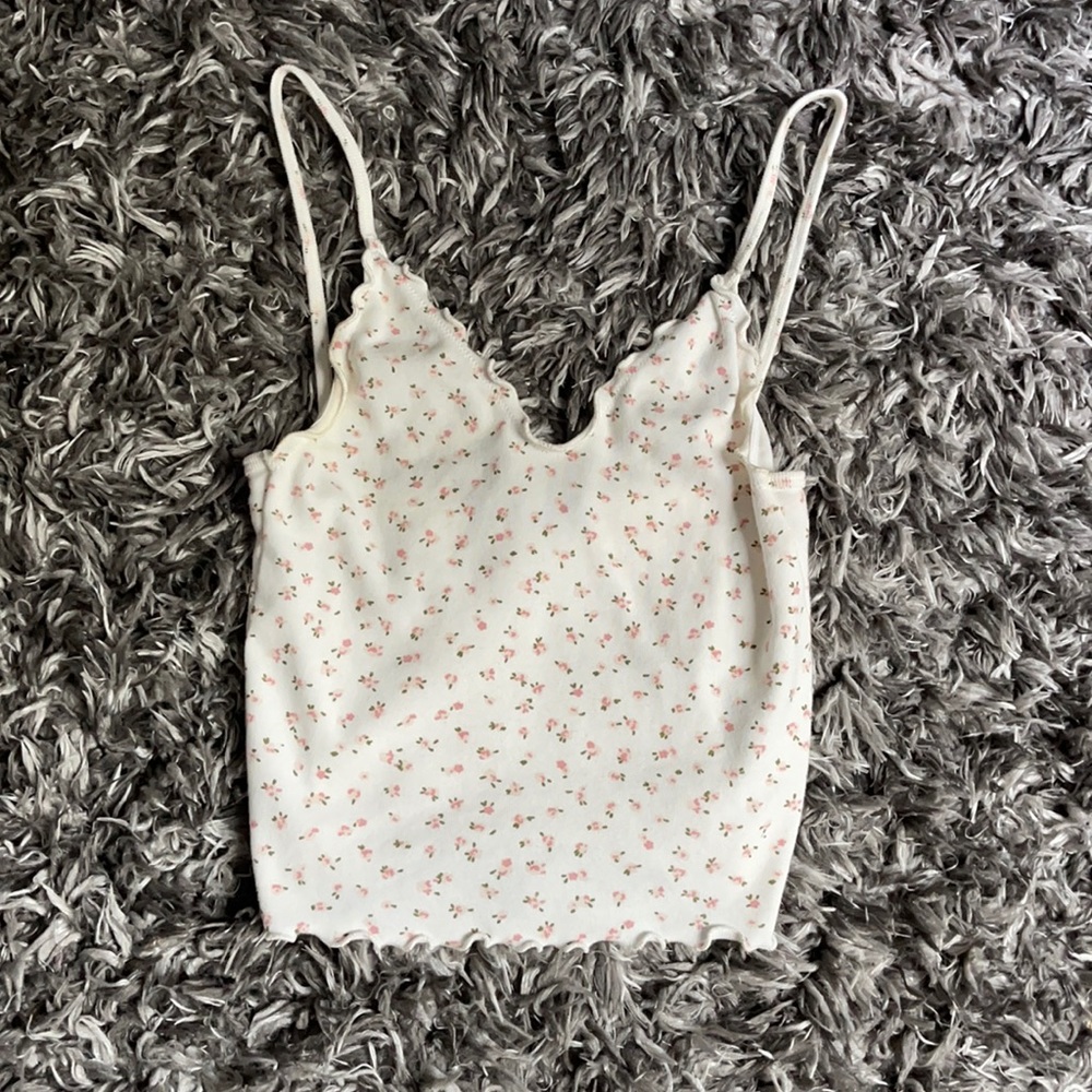 Brandy Melville John galt floral crop tank top